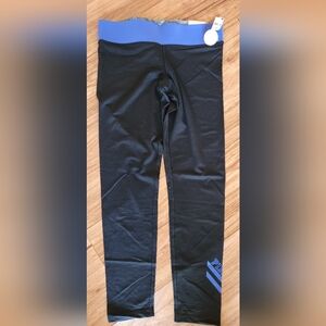 PINK Victoria's Secret Black and Blue Reversible Leggings Size Large NWT
